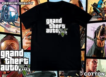 High quality Rockstar Games Jogos GTA V Logo 100% Cotton Casual