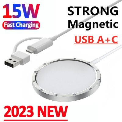 15W Magnetic Wireless Charger Pad For Macsafe iPhone 14 13 12 Pro Max Mini PD USB A Induction Fast Wireless Charging Charger