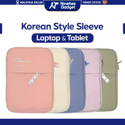กระเป๋าใส่แล็ปท็อป สีพาสเทล แบบเรียบง่าย สไตล์เกาหลี สําหรับแท็บเล็ต