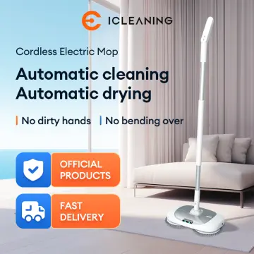 Electric Mop Cordless with Automatic Cleaning Bucket Rotary Spray