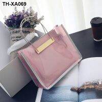 new tide female bag inclined shoulder jelly hand steamed stuffed bun chain transparent bags