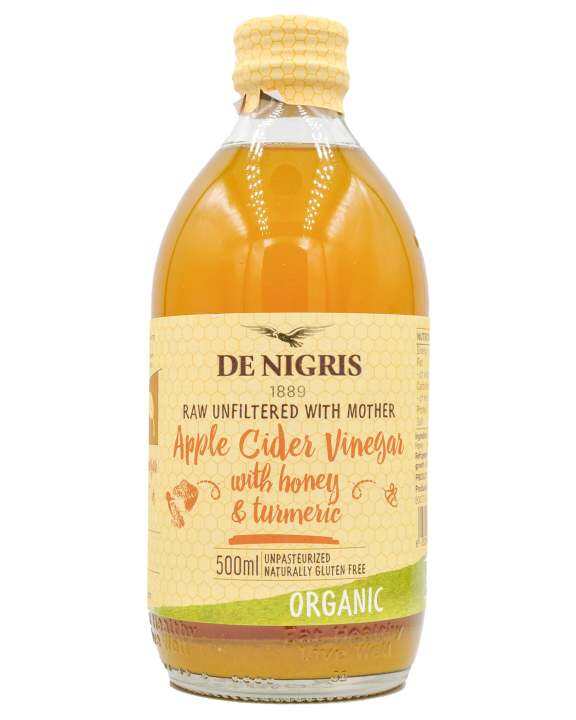 De Nigris Organic Apple Cider Vinegar - Honey & Turmeric (500ml ...