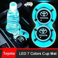 1/2peices Toyota Car LED Cup Holder Mat USB Charging Car Coaster Replaceable Color Color Mood Lamp Accessoreis