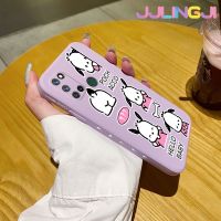 Jlingji เคสสำหรับ Realme 7i เคส C17 Realme Pochacco เคสมือถือนุ่มบางด้านขอบสี่เหลี่ยมเคสซิลิโคนกรอบป้องกันการกระแทก