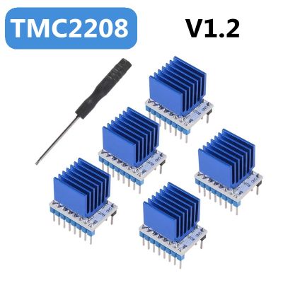 5ชิ้น TMC2208 V1.2 Stepper ไดร์เวอร์โมดูลพร้อมอ่างความร้อนไขควงเครื่องมือสำหรับ Reprap Ramps1.4 MKS พรูซา I3 Ender 3 Pro