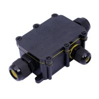 IP68 Waterproof Wire Junction Box 2 Way 3 Way 6-12mm Connector Gland Electrical 24A 450V Sealed Retardant Outdoor Waterproof Box