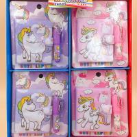 Kawaii Unicorn Set 1 Notebook+1 Ballpoint Pen Writing Diary Book Kids Gift Stationery Student Rewarding School Office Supply Note Books Pads