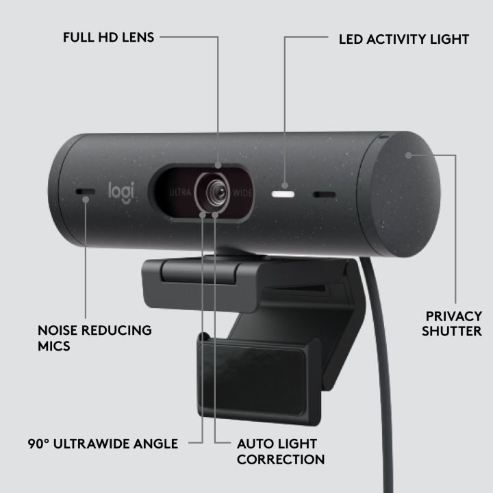 logitech-brio-500-full-hd-1080p-webcam-กล้องเว็ปแคม-พร้อมการแก้ไขสภาพแสง-การวางกรอบอัตโนมัติ-และ-show-mode