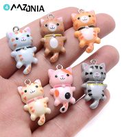 【YF】 Charde resina em forma de gato animal bonito acessórios para fazer jóias pingente colar brincos artesanato diy 10pcs.