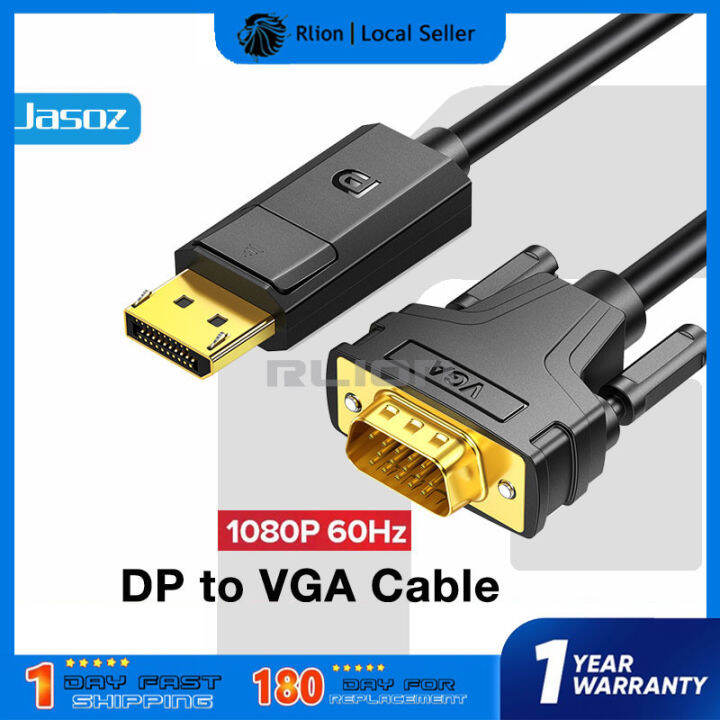 Display Port DP to VGA Cable Adapter DisplayPort Male to VGA Female HD 1080P 60Hz Converter for