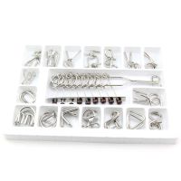 【CC】 Metal Wire Puzzles 18PCS/Sets Classic Knot Intelligence Buckle Interlocking Teaser Antistress Reliever Educational