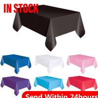 Large Plastic Rectangle Table Cover Cloth Wipe Clean Party Red White Black Tablecloth Covers for Birthday wedding christmas