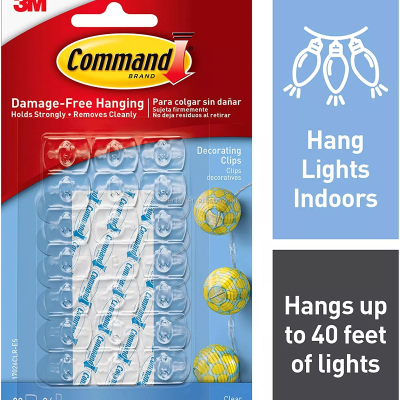 3M Command Decorating Clips Damage-Free Hanging cable hook clear plastic hooks small plastic hook