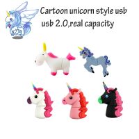 Hot Sale Cartoon Cute Unicorn USB Flash Drive Pen Drive 8GB 16GB 32GB Black Horse USB Stick External Memory Storage Pen Drive