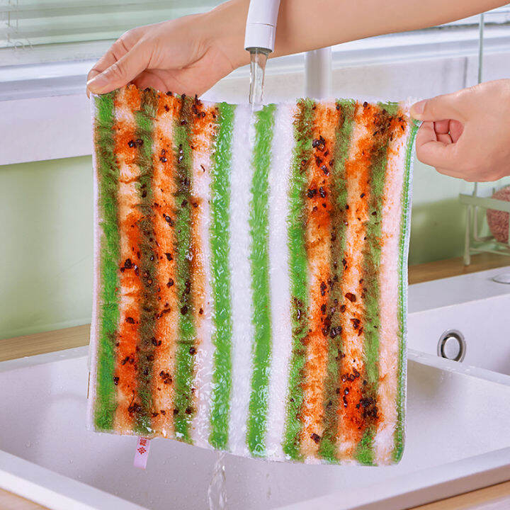Bamboo fiber dishcloth is not easy to get oily, kitchen cleaning cloth