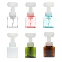 Flower shaped Foaming Hand Soap Pump Bottle Transparent 250ml Refillable Container for Lotion Shampoo Conditioner Empty