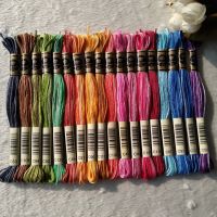 Royalbroderie Egyptian Long-staple Cotton Cross Stitch Thread Hand Embroidery 18 Space-dyed Colors Knitting Crafts Floss Threads