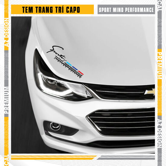 Tem capo ô tô chủ đề sport mind mperformance cp03 decal xe ô tô cao cấp - ảnh sản phẩm 5