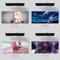 Zero Two แผ่นรองเมาส์เกมมิ่งอะนิเมะ XL แผ่นรองเมาส์เกมมิ่งขนาดควีนไซส์ 90x40 แผ่นรองโต๊ะคอมพิวเตอร์คีย์บอร์ด