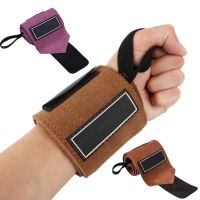 ℡❄ 1 Pair Leather Wrist Wraps for Weightlifting Crossfit 61cm Professional Grade with Thumb Loop Wrist Support Braces for Men Women