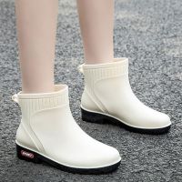 Water Boots Woman Rain Free Shipping Ankle Rubber Shoes Women Work Garden Galoshes Waterproof Rainboots Botas De Lluvia Mujer