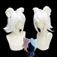 Cosplay wig Drift art light in cos hair white cat head wigs Halloween sky cosplay son of the game