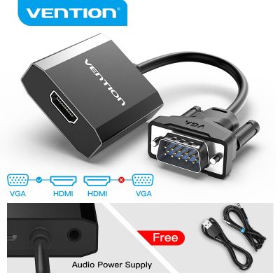 ✉♞ Vention VGA to HDMI Converter 1080P Male to Female With Audio VGA HDMI Digital Analog Adapter for Laptop HDTV Projector HDMI VGA