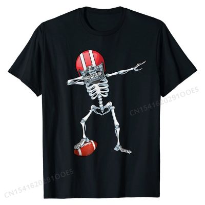 Dabbing Skeleton Football Halloween T Shirt Costume Gifts Cotton Cool Tops Shirts Company Youth Top T-shirts Casual