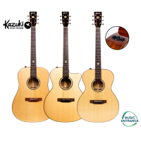 Kazuki ALL SOUL Series กีต้าร์โปร่งไฟฟ้า Electric Acoustic Guitar All Solid ทรง Dreadnoght, Orchestra Model, Grand Auditorium แถมฟรี กระเป๋าบุฟองน้ำอย่างดี