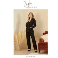 Cayla Blazer ​ Set - เซตสูท 2 ชิ้น เสื้อสูท+กางเกงขากระบอก (ดำ)