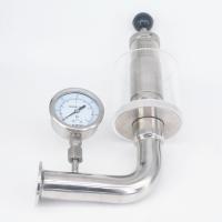 1.5" Tri Clamp 0.2-2.2 Bar Adjustable Pressure Relief Safety Valve Sanitary SUS304 With Pressure gauge Valves