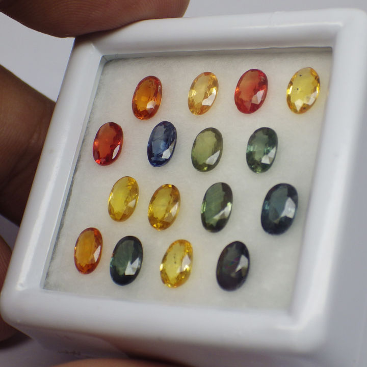 พลอย-แซฟไฟร์-ซองเจีย-แท้-ธรรมชาติ-natural-yellow-sapphire-songea-หนักรวม-8-26-กะรัต-จำนวน-16-เม็ด