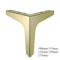 4pcs Flooring Metal Furniture Legs Square Cabinet Wood Table Legs Gold for Sofa Feet Foot Bed Riser furniture accessories Furniture Protectors Replace