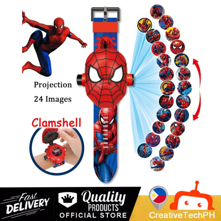 Spider Man Super Hero Flippable Projection Watch Kids Sports Watches ...