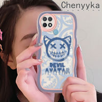 เคส Chenyyyka สำหรับ OPPO A15 A35 A15s 4G เคสการ์ตูนแฟชั่นอินเทรนด์ลายคลื่นสีสันสดใสเคสโทรศัพท์แบบใสซิลิโคนนิ่มเคสกันกระแทกป้องกันเลนส์กล้องเคสโปร่งใส