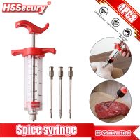 hot【DT】¤ஐ۩  Flavor Needle BBQ Meat Syringe Marinade Pork Steak Sauces With 3 Needles Tools