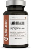 60 เม็ด บำรุงผม,เล็บ LES Labs Hair Health, Hair Growth Vitamins for Faster Hair Growth and Improved Strength &amp; Fullness with Keratin, Biotin &amp; MSM