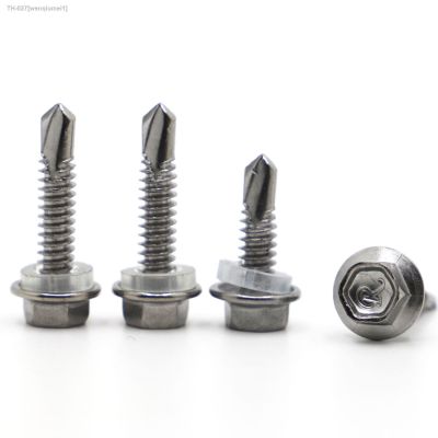 ✢۩✆ 10pcs M5.5 M6.3 410 Stainless Steel Washer Head External Hex Hexagon Self Drilling Tapping Screw