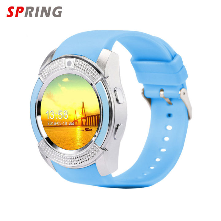 fast-delivery-v8-men-women-smart-watch-sleeping-monitoring-pedometer-with-1-22-inch-round-screen-hd-camera-fitness-watch