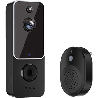Wireless Doorbell Camera Doorbell Camera Black AI Smart Human Detection, Cloud Storage, HD Live Image
