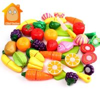 Kids Pretend Play Kitchen Toys Simulational Cutting Food Fruits Vegetables Cooking Interactive Kit Educational Toy For Boy Girl