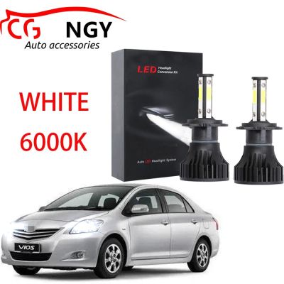 New ชุดหลอดไฟหน้า LED 6000K 80W 12V สีขาว สําหรับ Toyota Vios NCP93 2003-2013-2x