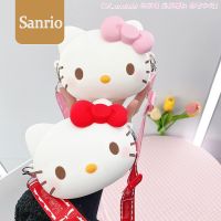 ฟิกเกอร์ตัวการ์ตูนกระเป๋าหิ้วกระเป๋าเป้สะพายของเด็กซิลิกาถุงเจล Sanrio Hello Kitty แท้ของขวัญเด็กผู้หญิงรูปตัวการ์ตูนน่ารักแม่ลูก