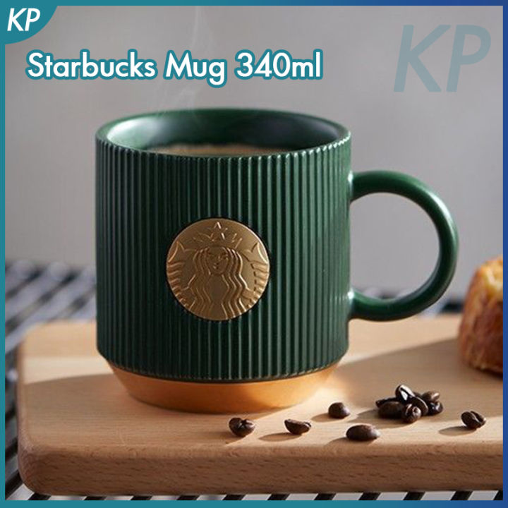 Starbuck Mug Ceramic Cup 340ml Striped Bronze Medal Coffee Cup Milk Cup ...