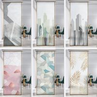 City landscape pattern electrostatic glass sticker frosted window opaque bathroom office anti-light anti-peeping window film