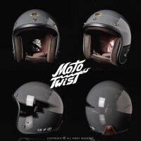 MOTOTWIST หมวกกันน็อคแบรนด์ไทยงานคุณภาพ รุ่น ODYSSEY THUNDER เทาทหาร สายฟ้า ขอบดำ ไซส์ S-XXL