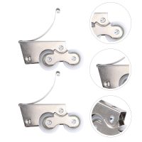 ∈ 2PCS Double Wheel Door Runners Rollers Replacement Window Door Wheels Sliding Enclosure Wheels Pulleys for Home Wardrobe