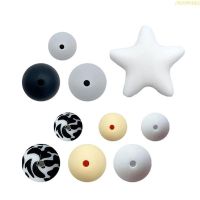 blg Gray Silicone Loose Beads for Keychain DIY Silicone Beads Round Silicone Beads 【JULY】