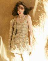 SP281S : Gold Tinsel Boucle Dress มินิเดรสดิ้นทอง