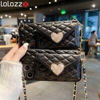 [Chaoke digital branch] Crossbody สร้อยคอลูกปัดเคสโทรศัพท์สำหรับ iPhone 13 14 11 12 Pro Max ปกหนังสายคล้องคอหัวใจเพชรแวววาว